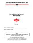 Parts & Service Manual RW-1019