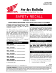 Leakage brake recall - Honda Goldwing GL1500