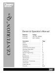 Centurion Qex Operation Manual