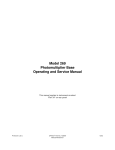 Model 269 Photomultiplier Base Operating and Service Manual