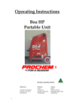 Operating Instructions Boa HP Portable Unit