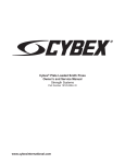 Cybex® Plate Loaded Smith Press Owner`s and Service Manual