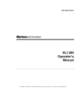 ELI 200 Operator`s Manual