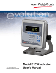 Model E1070 Indicator User`s Manual - Avery Weigh