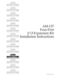 AM-137 Four-Port I/O Expansion Kit Installation Instructions