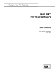 M41 Fit™ Fit Test Software User`s Manual