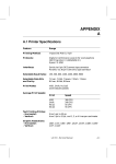 A.1 Printer Specifications