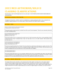 2015 MCO AUTOCROSS/SOLO II CLASSING CLARIFICATIONS
