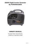 Owner`s Manual - Powerhouse Generators