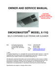 OWNER AND SERVICE MANUAL SMOKEMASTER® MODEL X-11Q