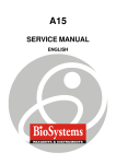 BIOSYSTEMS A-15 Chemistry Analyzer Service Manual