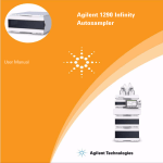 Agilent 1290 Infinity Autosampler User Manual