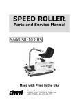 SPEED ROLLER® Parts and Service Manual