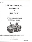 SERVICE MANUAL - Superior Sewing Machine and Supply Corp.