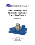 5500 Centrifuge with Hydraulic Backdrive Operations Manual