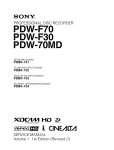 PDW-F70 Service Manual Volume 1