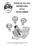 MANUAL for the SECRETARY of an ELKS LODGE