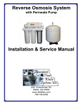 Reverse Osmosis System Installation & Service Manual