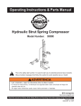 Hydraulic Strut Spring Compressor Operating Instructions & Parts