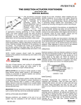 TWO DIRECTION ACTUATOR POSITIONERS SERVICE MANUAL