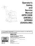 Operator`s Safety and Service Manual GPR135DE (DIESEL