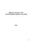 SERVICE MANUAL FOR COMPUTERIZED SEWING MACHINE ESp