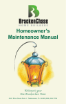 Homeowner`s Maintenance Manual