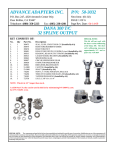 advance adapters inc. p/n: 50-3032 dana 300 t/c 32 spline output