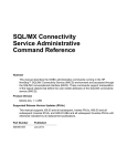 SQL/MX Connectivity Service Administrative Command Reference