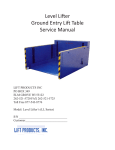 Level Lifter Ground Entry Lift Table Service Manual - Lift