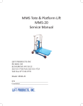 MMS Tote & Platform Lift MMS-20 Service Manual - Lift