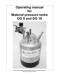 Operating manual for Material pressure tanks DG