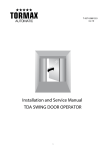 Installation and Service Manual TDA SWING DOOR OPERATOR