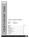 Centurion Q50 Operation Manual