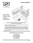 Service Manual ELECTRIC OPEN WELL FOOD WARMERS