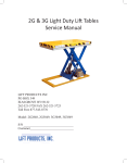 2G & 3G Light Duty Lift Tables Service Manual - Lift