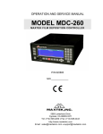 MDC-260 OPERATION AND SERVICE MANUAL