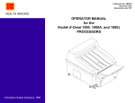 OPERATOR MANUAL for the Kodak X