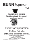 Operating, Service, BunnEspress ES J Operating & Service Manual