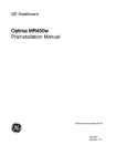 Optima MR450w Preinstallation Manual