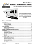 Patio Awning Service Manual - E