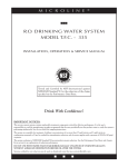 R.O. DRINKING WATER SYSTEM MODEL T.F.C. - 335