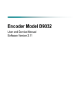 Encoder Model D9032 User and Service Manual, Software Version
