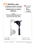 x-series earth auger operator`s & parts manual