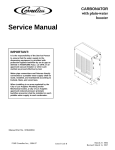 Service Manual Carbonator with Plain Water Booster