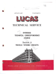 Lucas Vehicle Wiring Circuits Technical Service Manual