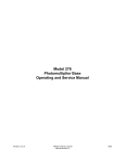 Model 276 Photomultiplier Base Operating and Service Manual