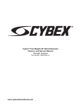 Cybex® Free Weight 45° Back Extension Owner`s