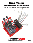 Hand Tester Operations and Service Manual for Brake