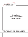 HB-121 Technical Manual - Henny Penny Corporation